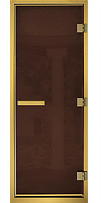 Дверь для сауны Maestro Woods Арабика бронза (золото глянец фурнитура)