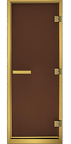 Дверь для сауны Maestro Woods Арабика бронза матовая (золото глянец фурнитура)