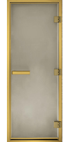Дверь для сауны Maestro Woods Арабика сатин (золото глянец фурнитура)